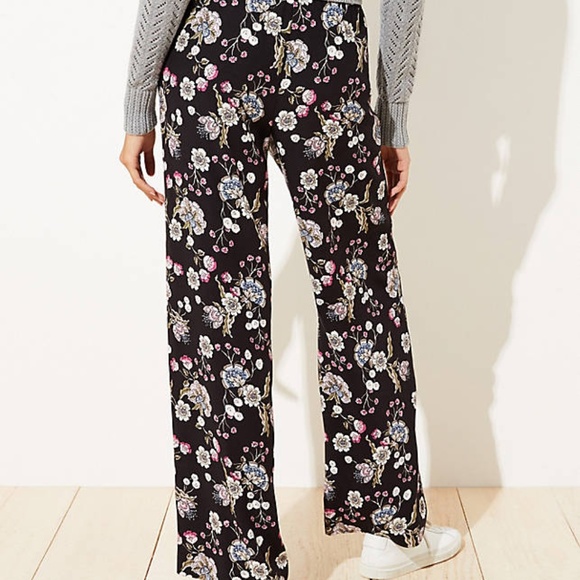 LOFT NWT Women's Floral Fluid Drawstring Pants - Picture 3 of 3